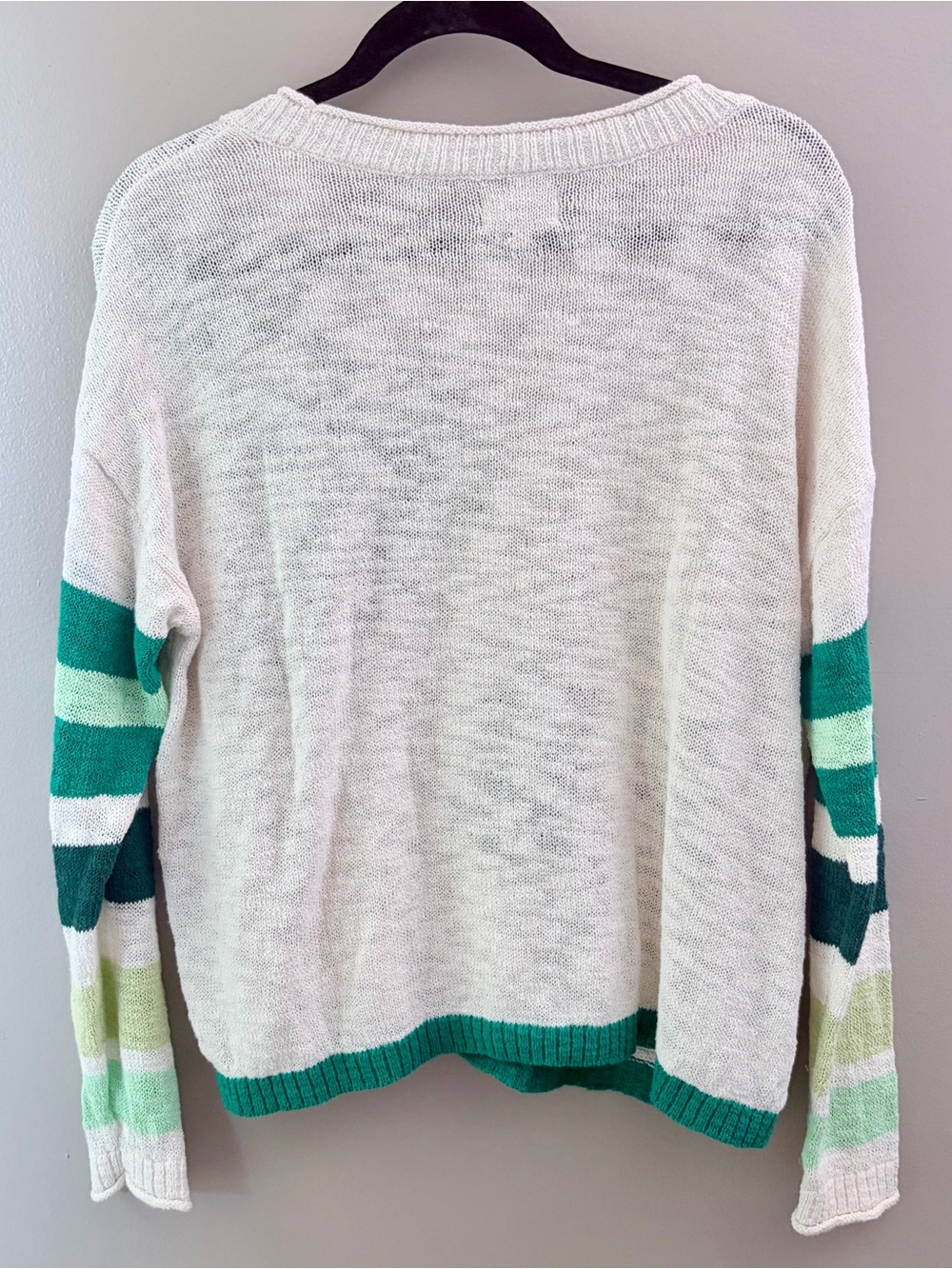 Lou & Grey Monstera Leaf Tropical Knit Sweater Small - Picture 3 of 5